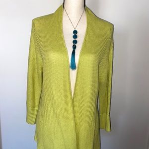 LOFT Lime Green Knit Cardigan